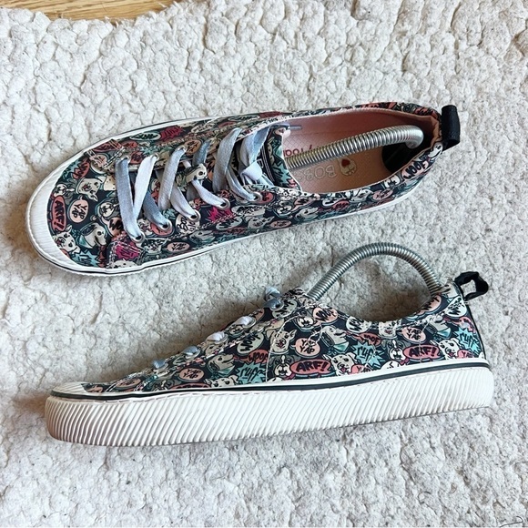 BOBS: Sketchers All Over Print Woof Dogs Memory Foam Lace Up Sneakers Size 10 - Picture 1 of 9